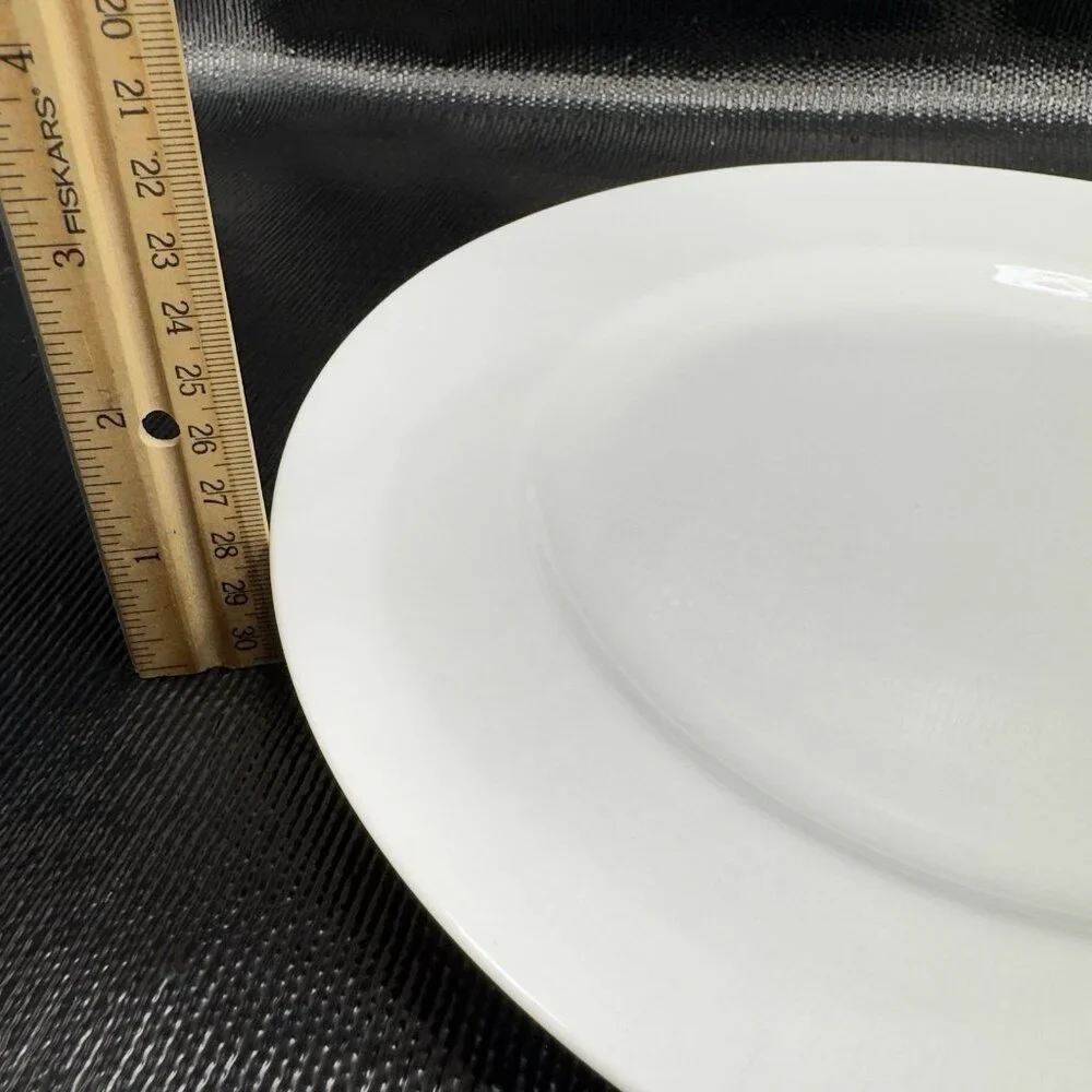 Pier 1 New Essentials Classic Coupe White‎ Porcelain 11inch Plate Dish Set 4 VTG